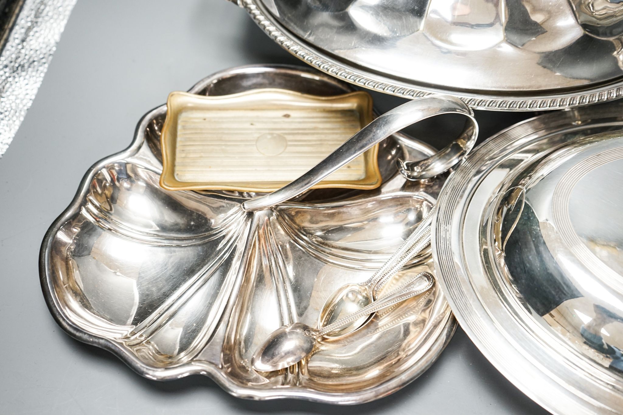 Silver plated ware including hot plate and cover